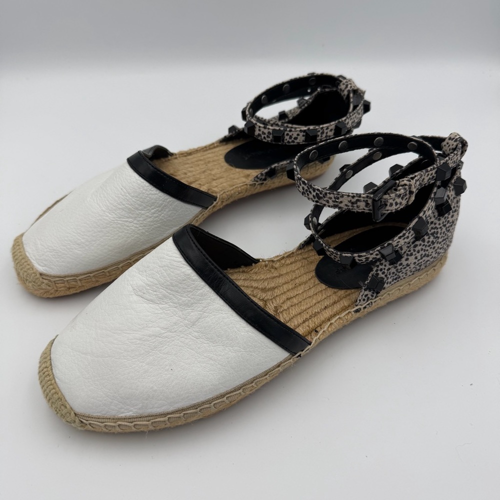 Like New Rebecca Minkoff Gilles Studded Leather Ankle Strap Espadrilles size 8.5 - Picture 2 of 6